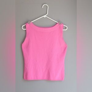 Joseph A. Tank‎ Top L Bubblegum Pink Sleeveless  VTG Clueless Barbie Mean Girls